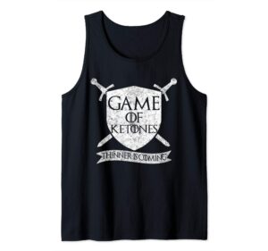 Camiseta negra Game Of Ketones sin mangas diseño divertido