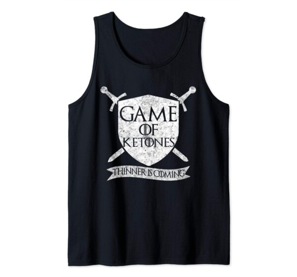 Camiseta negra Game Of Ketones sin mangas diseño divertido