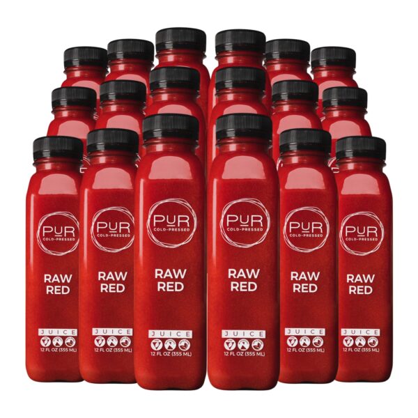Jugo RAW RED prensado en frío para bienestar.