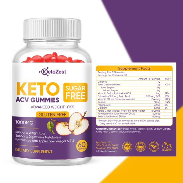 Gomitas KetoZest ACV formuladas para energía y control peso