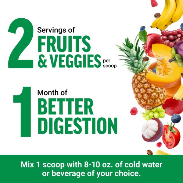 Cuchara con polvo verde superalimentos Force Factor