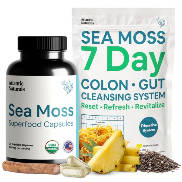 Paquete bienestar sea moss cápsulas orgánicas Atlantic Naturals