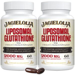 Frasco de liposomal glutathione 2000 mg con L-Serina y Sulforafano