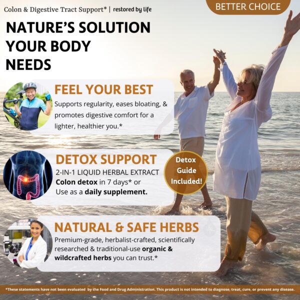 Fórmula desintoxicación colon Restored By Life 2 oz botella