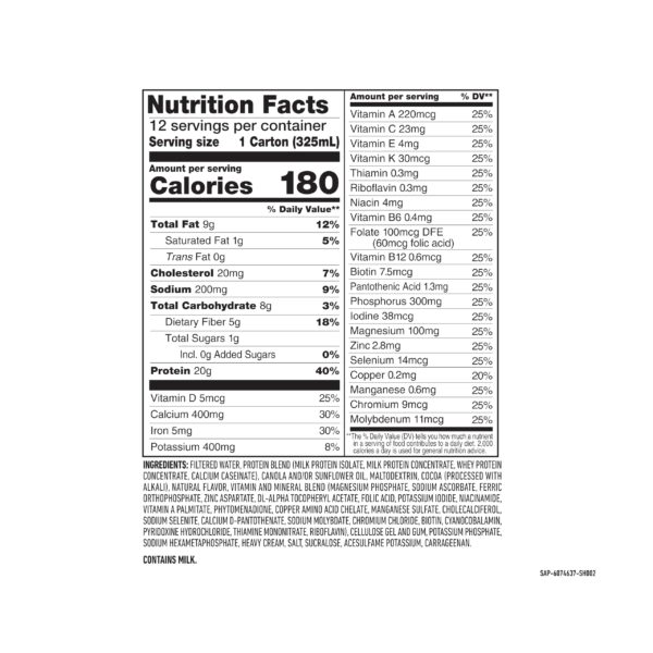 Batido de SlimFast chocolate proteico en envase