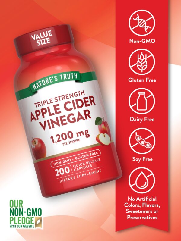 Cápsulas de vinagre de sidra de manzana sin gluten Nature's Truth