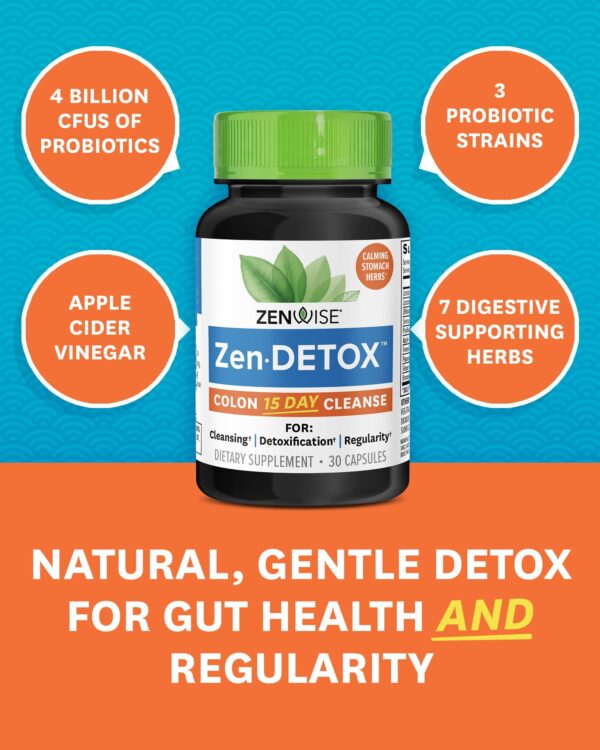 Zenwise cápsulas detox con senna psyllium y vinagre manzana