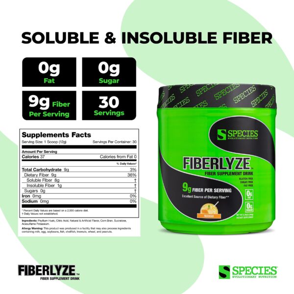Suplemento alto en fibra Fiberlyze sin azúcar ni gluten