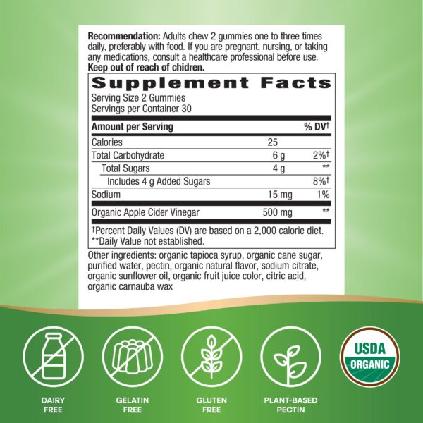 Gomitas vinagre sidra manzana Nature's Way 60 unidades paquete Gomitas vinagre sidra manzana Nature's Way 60 unidades paquete