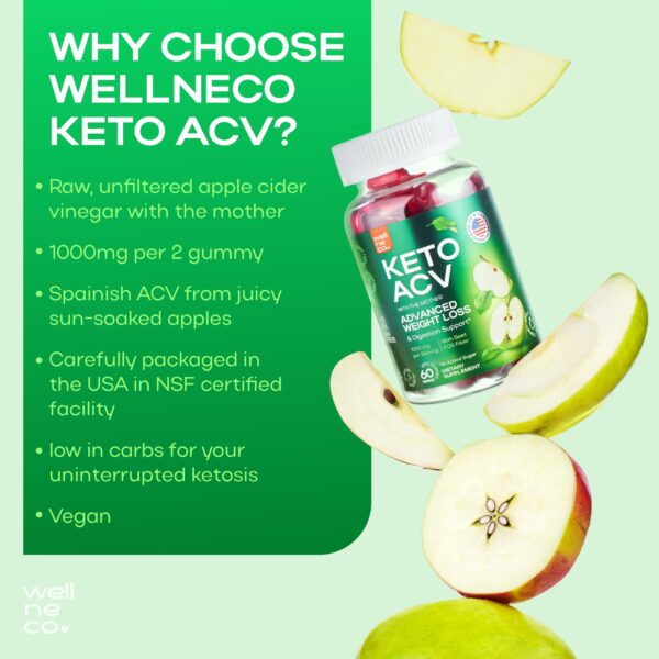 Etiqueta suplemento gomitas Keto ACV Wellneco