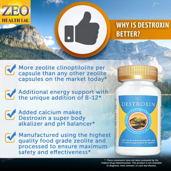 Cápsulas de zeolita con vitamina B12 y calcio DESTROXIN