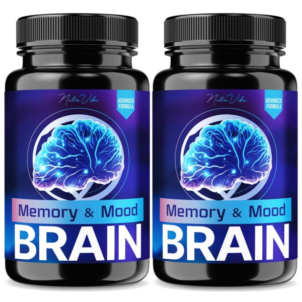 NutraVibe Memory Mood Brain frasco frontal NutraVibe Memory Mood Brain frasco frontal