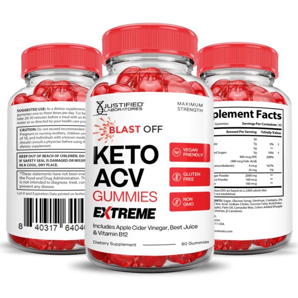 Blast Off Keto ACV Gummies complementos diarios veganos y saludables
