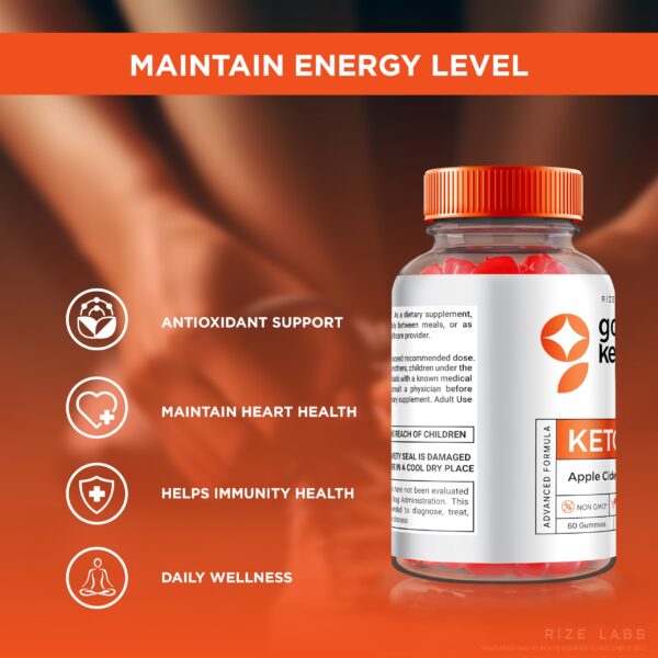 Empaque lateral gomitas Good Keto ACV rize labs