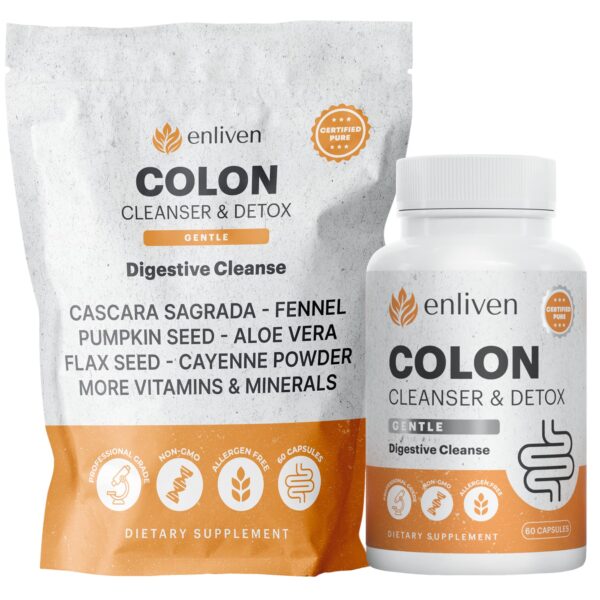 Paquete de cápsulas enliven detox suave de colon 60 unidades