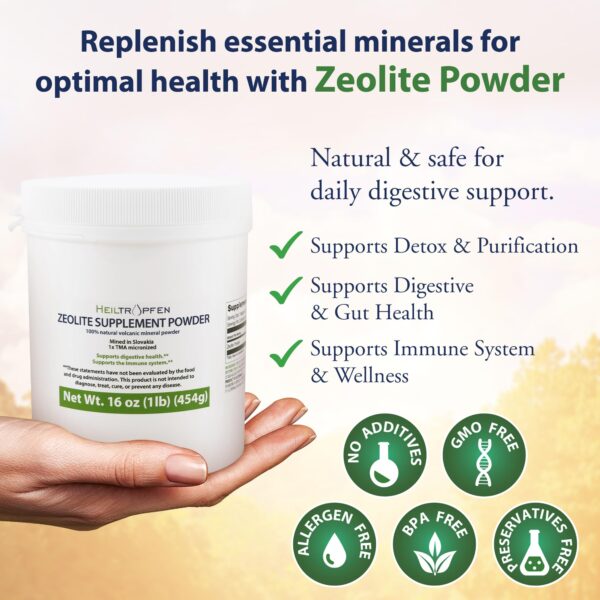 Mineral natural de zeolita activada Heiltropfen 1 libra