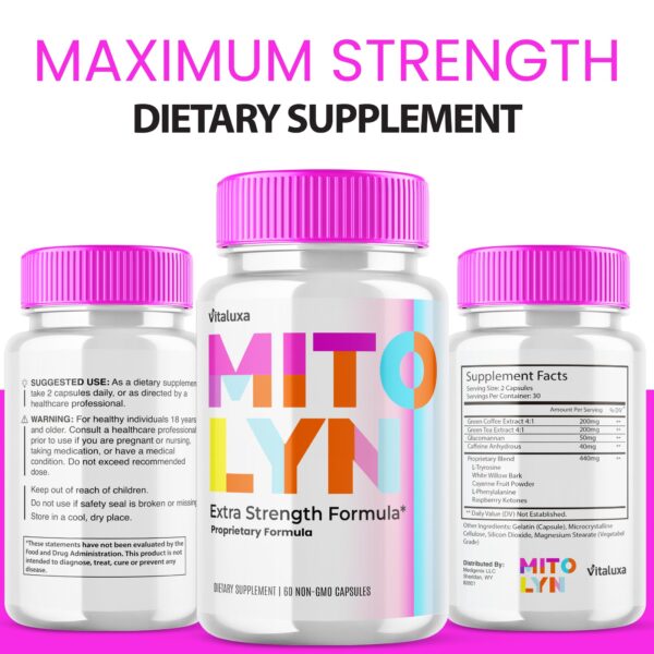 Contenido cápsulas Mitolyn suplemento natural Vitaluxa