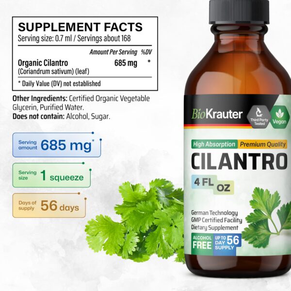 Cilantro BIO KRAUTER cápsulas y tintura para salud diaria