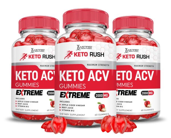 Keto Rush Keto ACV gomitas extreme 2000mg paquete triple 180 unidades