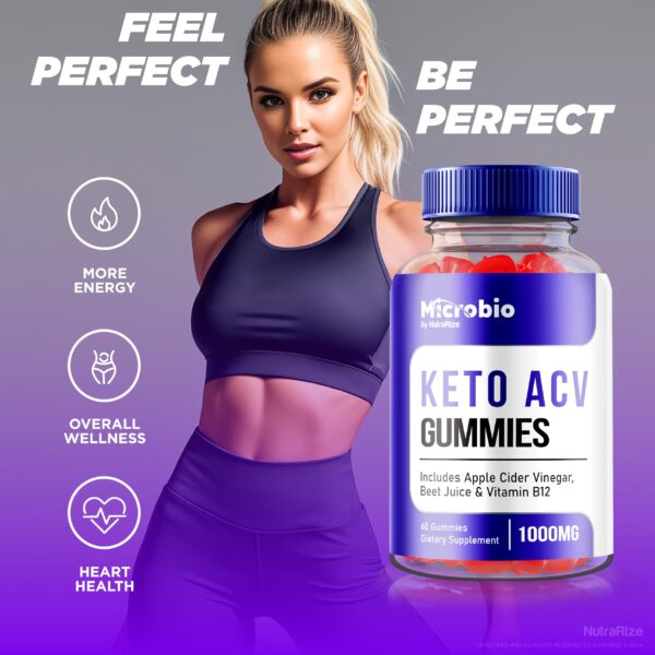 Suplemento gomitas Keto ACV MicroBio NutraRize natural botella
