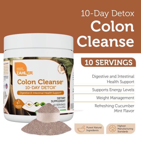 Etiqueta producto detox colon Zahler sabor pepino y menta