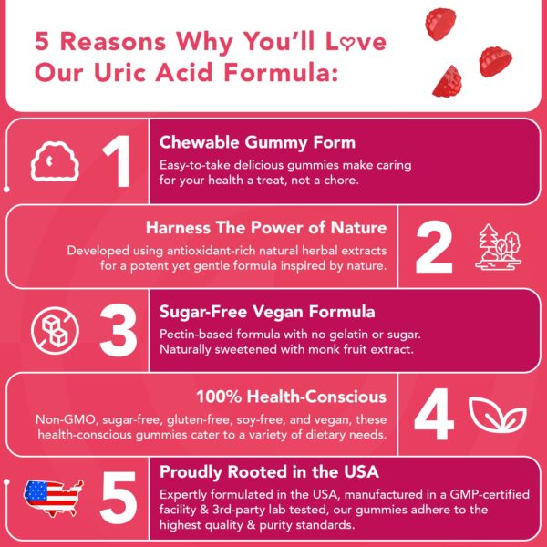 Etiqueta frontal gomitas GOJOY NATURALS ácido úrico sin azúcar