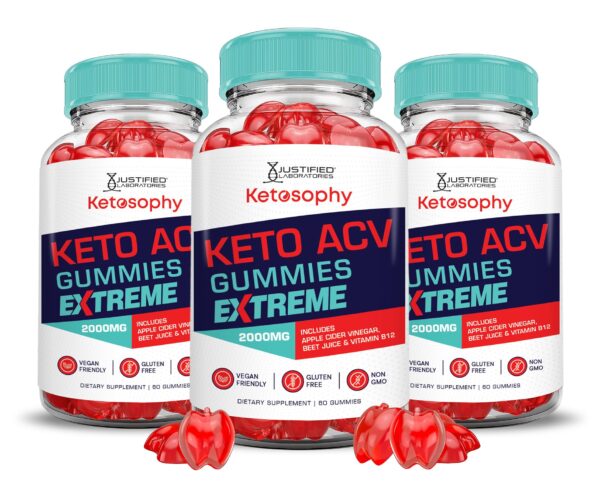 Gomitas keto acv 2000mg pack de 3 sabor vinagre manzana