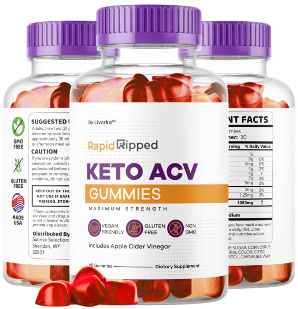 Paquete completo gomitas LIVORKA Rapid Ripped Keto ACV