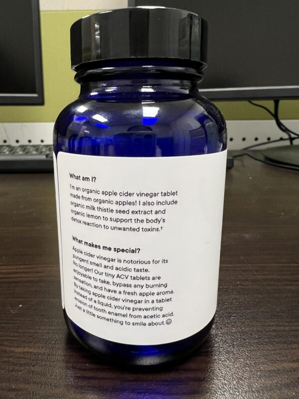 Paquete lateral Ora Organic pastillas vinagre sidra manzana
