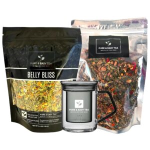 Pure And Easy Tea paquete detox y taza vidrio con infusor