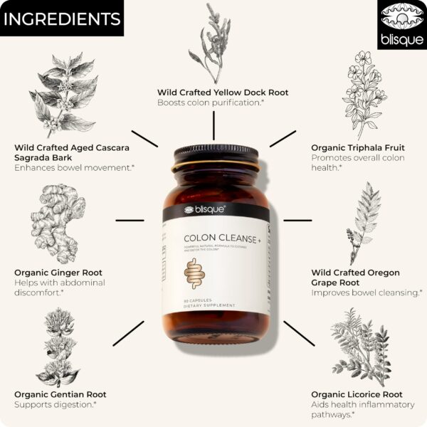 Blisque cápsulas naturales para aliviar estreñimiento y detox colon