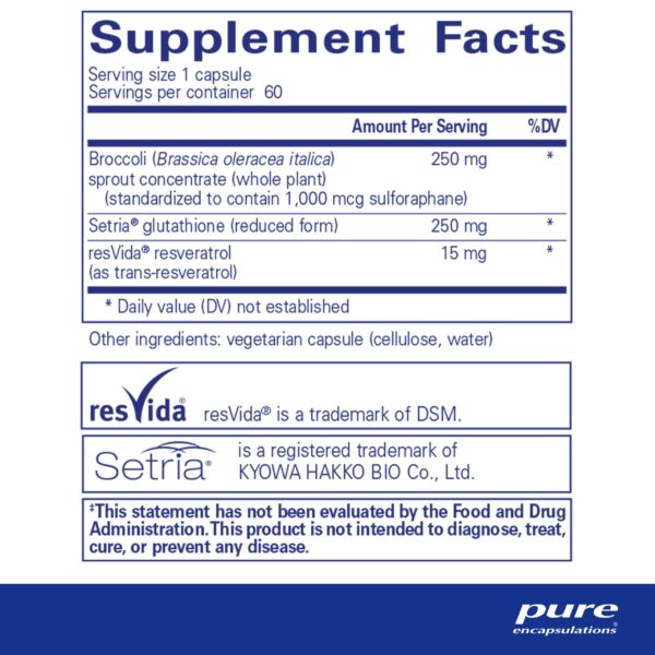 Envase de Pure Encapsulations Nrf2 Detox 60 cápsulas