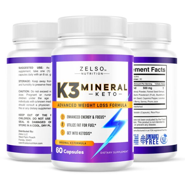 Complemento ZELSO K3 Mineral cápsulas keto para bajar peso