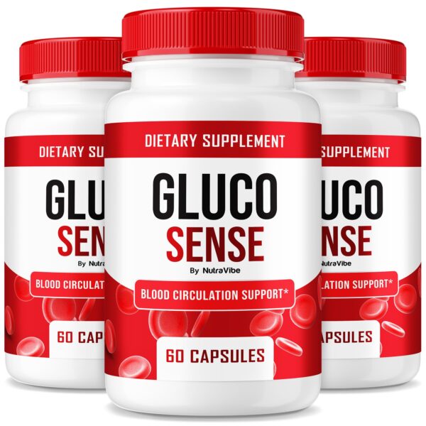 Botellas de cápsulas GlucoSense fórmula natural