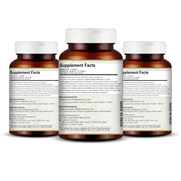 Suplemento herbal Vedikroots para bienestar y desintoxicación