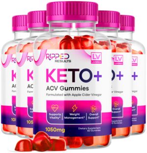 Paquete de 5 frascos de gominolas Ripped Results Keto Plus ACV