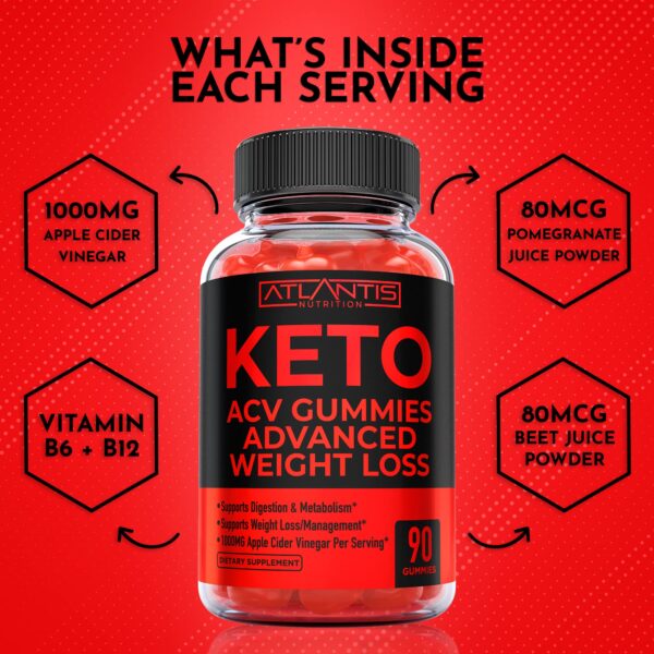 Gomitas Keto ACV con sabor manzana para apoyo diario de salud