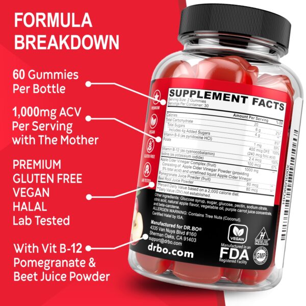 Suplemento natural gomitas ACV detox colon Dr Bo