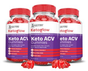 Paquete de 3 Keto Glow gomitas ACV 1000mg sabor manzana veganas