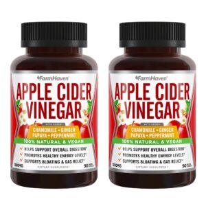 Cápsulas vinagre sidra manzana jengibre papaya manzanilla FarmHaven