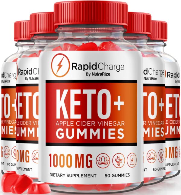 Paquete 5 NutraRize gomitas Rapid Charge Keto ACV 300 unidades