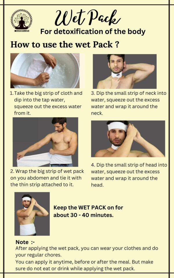 Bolsa de tela y manual junto con Manushya Life Wet Pack