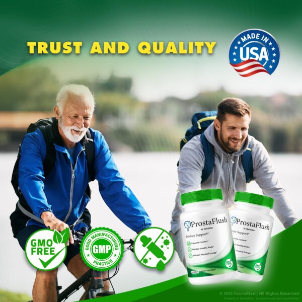 Detalle cápsulas NutraVibe ProstaFlush para comodidad nocturna Detalle cápsulas NutraVibe ProstaFlush para comodidad nocturna