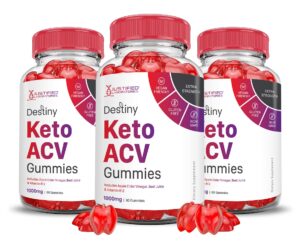 Paquete de 3 Destiny Keto ACV Gummies con 60 gomitas cada uno