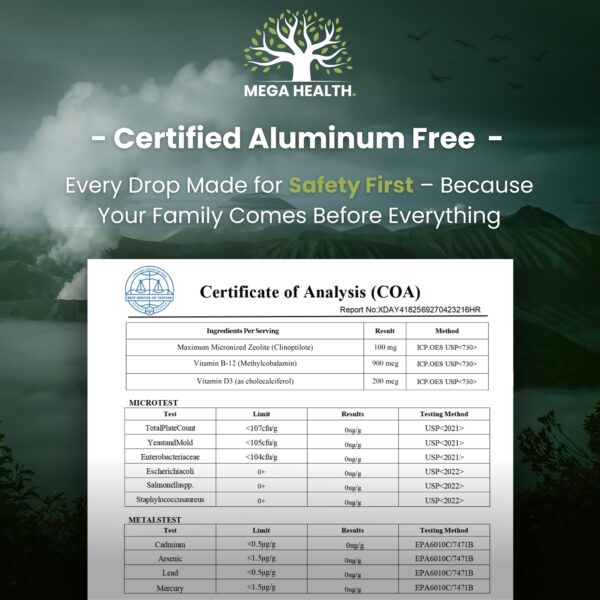 Etiqueta de zeolita detox The One Healer