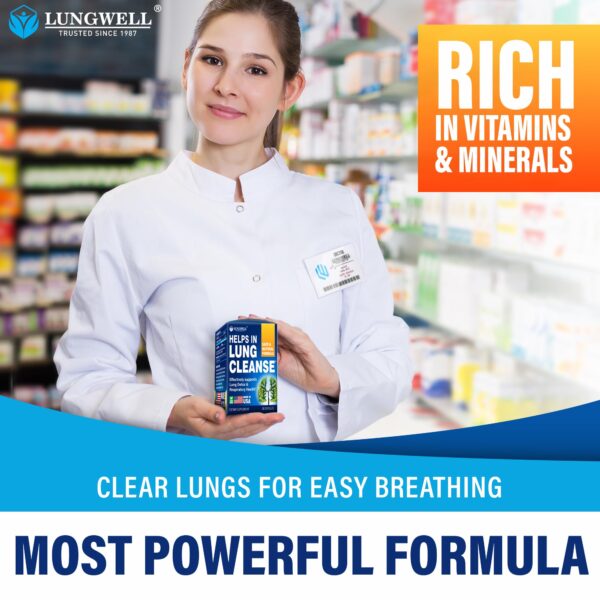 Empaque frontal Lungwell suplemento dejar de fumar