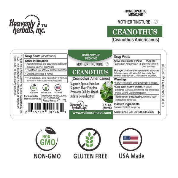 Envase tintura homeopática Ceanothus Americanus Q