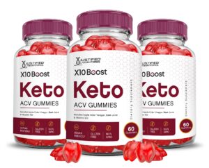 Paquete de 3 gomas Keto X10 Boost con vinagre de manzana