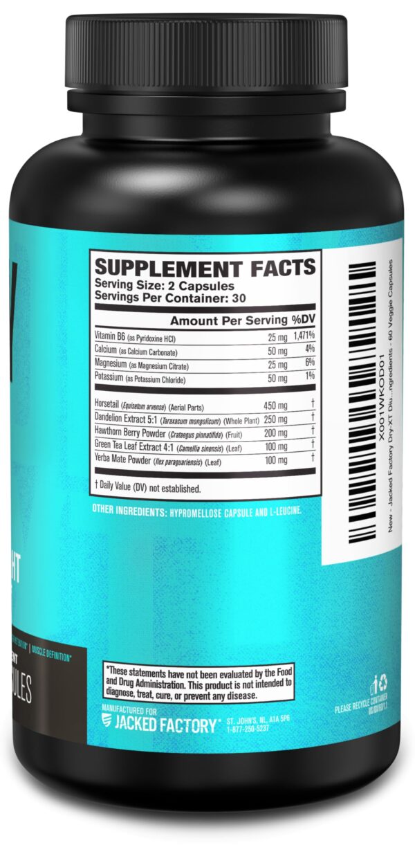 Jacked Factory Dry-XT suplemento natural control retención agua