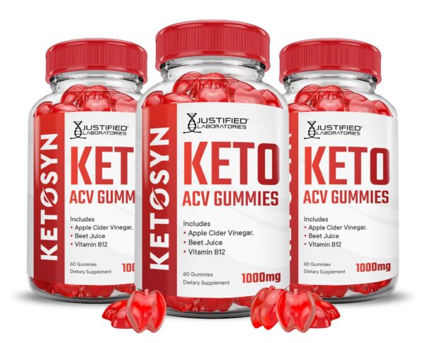Gomitas Ketosyn Keto ACV 1000mg vinagre manzana paquete 3